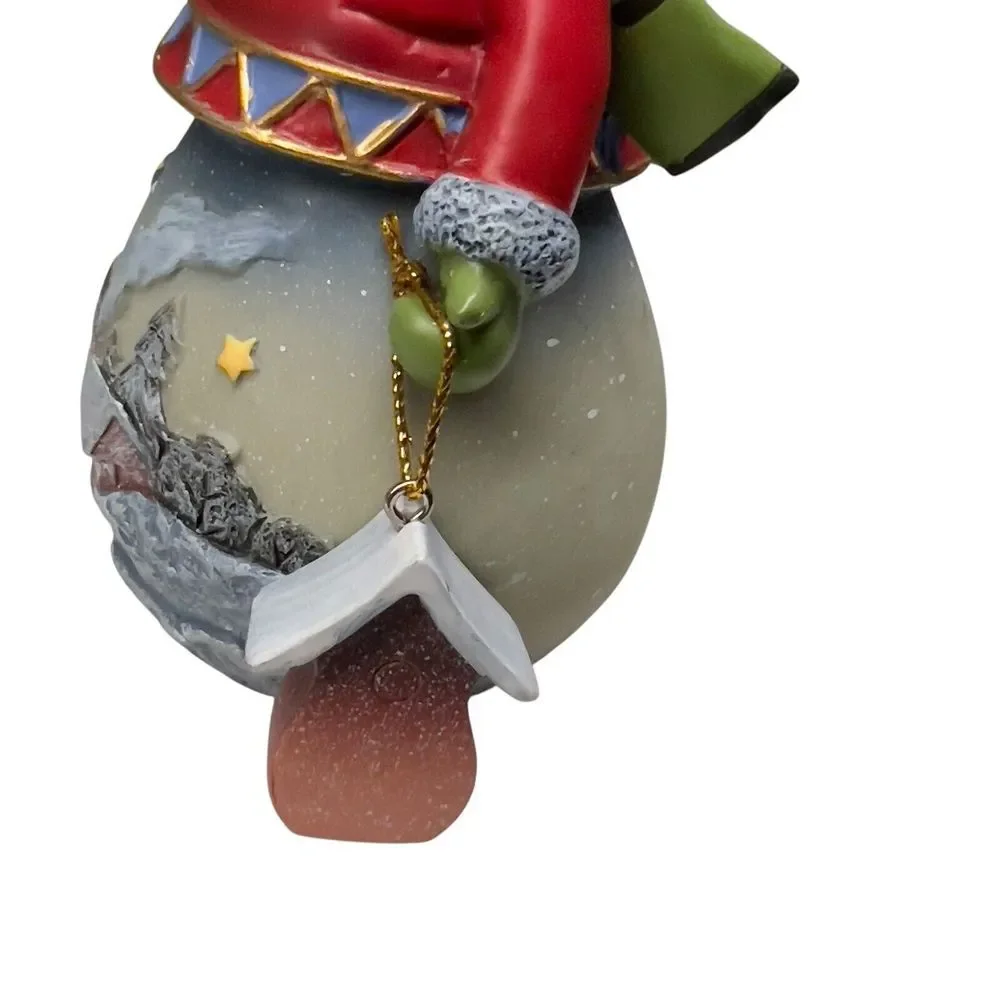 Mrs. Snowman Figurine Christmas Tree and Birdhouse Frosty 3D Detailed Base 5
